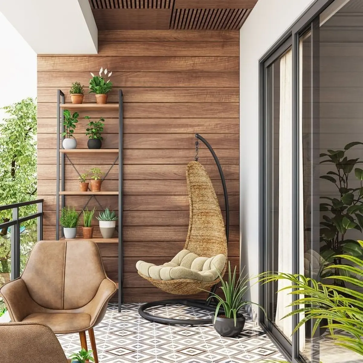 Balcony sit-out at Kalyani Kanakapura Road - the developer's own interior render Balcony sit-out at Kalyani Kanakapura Road - the developer's own interior render